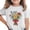 White, variant on Girls Graphic Tee Vintage Wildflower Bouquet Shirt Soft Stretchy Crewneck Kids Short Sleeve Blue,Size 4-5T