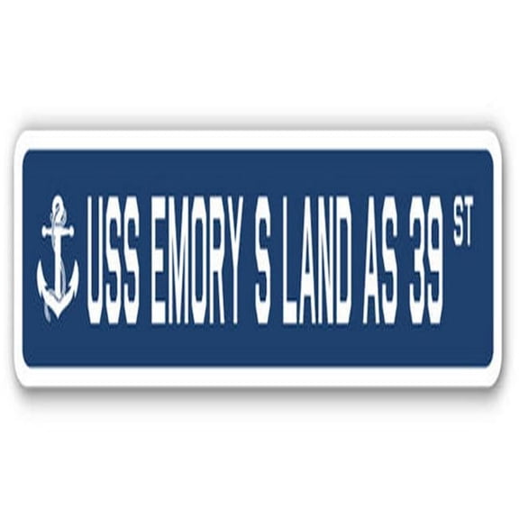 USS EMORY S LAND AS 39 Street Sign us navy ship veteran sailor gift