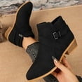 thumbnail image 6 of Wowcloth Women's Ankle Boots – Fashion Casual New Style with Solid Color, Pointed Toe, Side Zipper and Chunky Low Heel for Everyday Wear, 6 of 9
