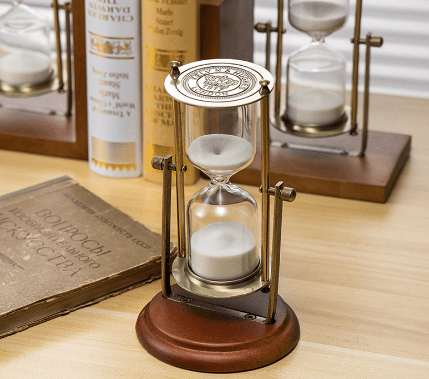 30 Minutes Vintage Sand Timer Antique Ship Nautical Decor Brass Wooden Hourglass 