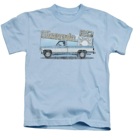Chevy - Chevy Boys' Old Silverado Sketch Childrens T-shirt Light Blue