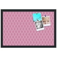 thumbnail image 2 of PinPix 24x16 Custom Cork Bulletin Board Quatrefoil Pink Poster Board Has a Fabric Style Canvas Finish, Framed in Quatrefoil Pink, by ArtToFrames (PinPix-283), 2 of 6