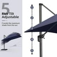 thumbnail image 6 of PURPLE LEAF Patio Umbrella with Base 10 Feet Outdoor Cantilever Square Umbrella Aluminum Offset Umbrella with 360-degree Rotation for Garden Deck Pool Patio, Navy Blue, 6 of 16