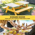 thumbnail image 6 of Lemon Table Cloths for 4 Foot Rectangle Tables, Yellow Summer Botanical Watercolor Wooden Patio Waterproof Elastic Fitted Tablecloths, Washable Rectangular Table Cover for Camping, 6 of 8