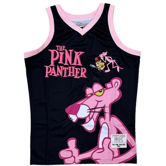 Pink Panther The Inspector Men's Headgear Classics Embroidered Basketball Jersey (Medium, Black)