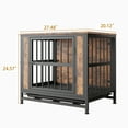 thumbnail image 6 of Pefilos 27.4" Furniture Style Dog Crates for Indoor, Pet Kennels with Removable Trays and 2 Sliding Doors, Heavy-Duty Dog Cage, Brown, 6 of 8