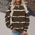 thumbnail image 3 of KBODIU Women's Classic Stripe Print Pullover Tops Oversized Casual Basic Long Sleeves Tunic Tops Round Neck Loose Fit Blouses Fall Clothes Sweatshirts Plus Size, 3 of 6