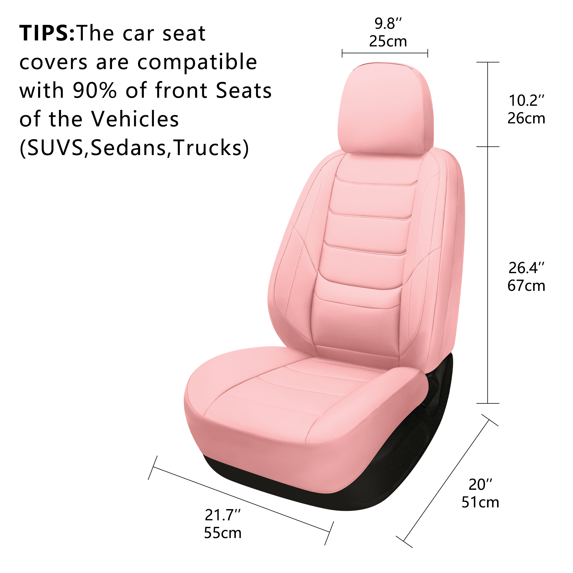 NS YOLO Universal Car Seat Cover Breathable PU Leather 5 Seats Full Set Waterproof Cushion Fit Most Honda Toyota Chevy Ford Nissan Vehicle Truck SUV