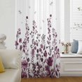 thumbnail image 6 of Red Botanical Sheer Curtains 45 Inches Long, Dragonfly Flower Leaf Retro Chinese Light Filering Curtains, Breathable Simi Curtain Privacy Drapes for Kitchen Bathroom Small Window Treatment, 6 of 9