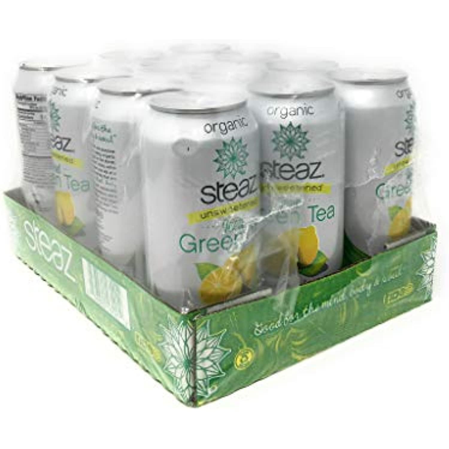 Steaz, Tea Iced Green Lemon, 16 Fl Oz, 12 Pack