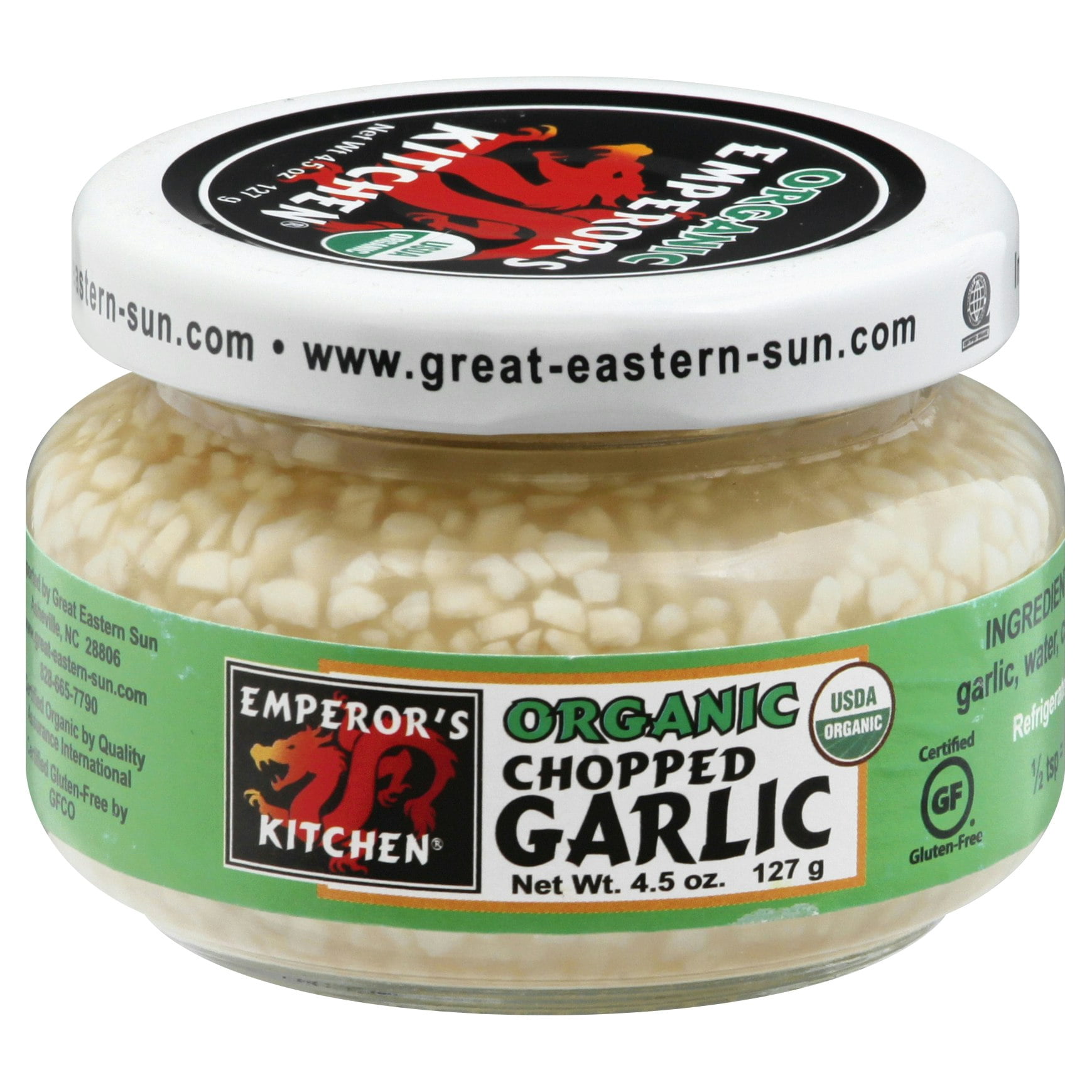 Emperor's Kitchen Chopped Garlic Organic 4.5 oz (Pack of 8)