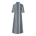 thumbnail image 5 of Awdenio Women's Dresses , Women Half Sleeve Striped Multicolor Loose Button Bohe Beach Long Robe Dress, 5 of 6