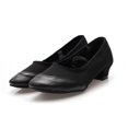 thumbnail image 1 of Zapatos de baile para profesores, zapatillas de Ballet de cuero y lona, zapatos de baile de tacón bajo cuadrado, negro/rojo, zapatos de práctica de enseñanza para niñas y mujeres, 1 of 5