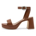 thumbnail image 4 of YDN Womens Open Toe Platform Sandals Chunky Mid High Heels with Rhinestone Studded Strap Dressy Casual Party Daily Shoes Size 7.5 Brown, 4 of 4