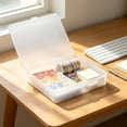 thumbnail image 5 of Small Plastic Storage Box with Lid, Stackable Organizer for Bathroom, Makeup, Office, and Home Supplies, 5 of 6