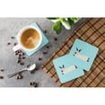 thumbnail image 3 of Carolines Treasures BB8141FC California White Rabbit Blue Check Foam Coaster, Set of 4, 3 of 3