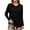 Black, variant on Vivianyo HD Women's Soft Fleece Raglan Fall Long Sleeve Shirt, V Neck Side Slit Warm Loose Casual Pullover Tops for Women, Women's Brown, Sizes S-2XL