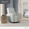 thumbnail image 3 of Evolur Holland Upholstered Swivel Glider | Rocker I Included Lumbar Pillow I Modern Design, Harbor, 3 of 13