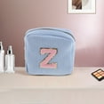 thumbnail image 5 of Unique Bargains 1 Pc Letter Z Pattern Makeup Bag for Travel Blue Corduroy, 5 of 6