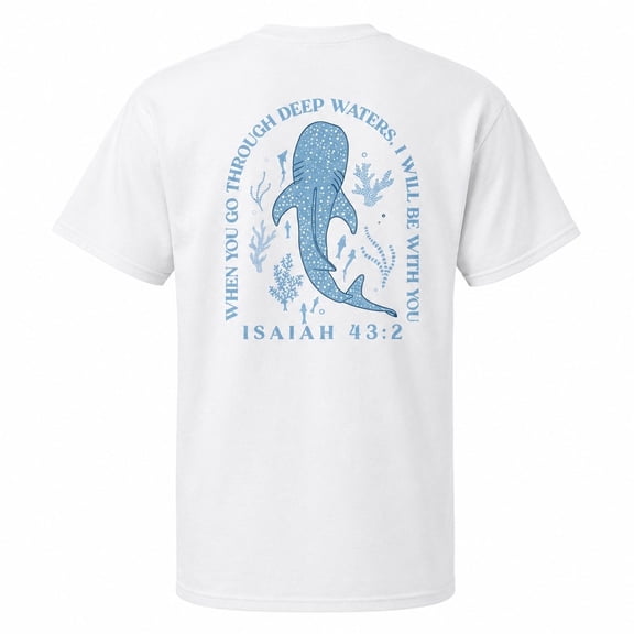 Isaiah 43:2 Whale Shark Graphic T-Shirt, Unisex Classic Fit Faith Tee