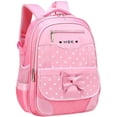 thumbnail image 1 of 2Pcs Bowknot Wave Point Prints Primary School Bookbag Rucksack Kids School Backpack Sets Student Book Bag for Students, 1 of 5