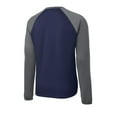 thumbnail image 6 of Sport-Tek Sport Wick Raglan Colorblock Fleece Crewneck-2XL (Navy/ Dark Smoke Grey), 6 of 6