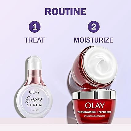 (2 pack) Olay Super Serum, 5-in-1 Skin Enhancing Face Serum, 1.0 oz, For Brightening Dull or Dry Skin