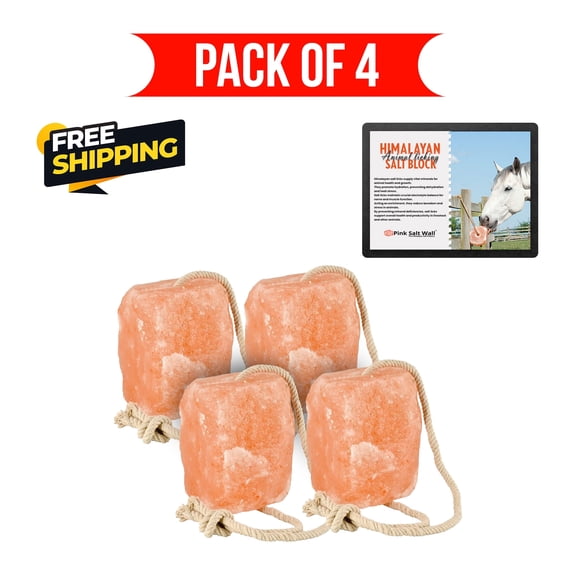 Himalayan Salt Lick Block for Live Stock and Deer pack of 4 by Pink Salt Wall
