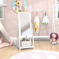 thumbnail image 2 of Freestanding Kids Mirror, Non-Glass Shatterproof Toddler Dressing Mirror with Storage Box for Shoes & Accessories, View Adjustable Kids Mirror Full Length for Girls (White), 2 of 7