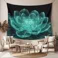 thumbnail image 2 of Teal Black Floral Tapestry for Bedroom Wall Hanging Tapestry, Modern Minimalist Ombre Botanical Ceiling Backdrop Tapestries Poster Blanket Wall Decor for Teens Room Living Room Dorm 39" x 59", 2 of 8