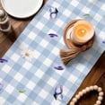 thumbnail image 3 of Purple Lavender Table Runner - 108 Inch Long Spring Daisy Butterfly Plants Watercolor Blue Cotton and Linen Blended Dress Scarves Farmhouse Table Runner for Kitchen Dining, Coffee Table, 13" x 108", 3 of 8