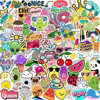 Waterproof Stickers for Water Bottle - MoCeYa 100pcs Cute Aesthetic  Stickers for Laptop, Computer, Phone, PC, Skateboard