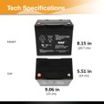 thumbnail image 3 of 2 Pack 12v 55ah Group 22NF Invacare Storm TDX3 TDX4 TDX5 Jazzy 1101 1105 1120 1121 HD 1122 1133 Jazzy Elite 14 Select 14 XL Jet 1 HD 2 10 12 Jetstream M (888WAM) John Deere 3520 3720 Utility Tractor, 3 of 6