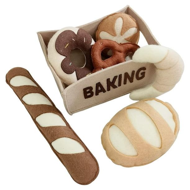Plush Bakery Play Set MOVEBO, juguete de fieltro para comida, 7 piezas