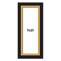 7x21 Frame Gold Real Wood Picture Frame Width 2.25 Inches | Interior Frame Depth 0.5 Inches |