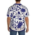 thumbnail image 5 of Easygdp Blue And White Porcelain Pattern Men's Casual Short-sleeved Shirt with Pocket and Button Suitable for Beach Vacation Leisure - X-Large, 5 of 7