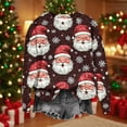 thumbnail image 6 of Women’s Merry Christmas Crewneck Sweatshirt Funny Xmas Tree Graphic Long Sleeve Pullover Holiday Party Top Festive Dressy Casual Blouse,Wine,L, 6 of 8