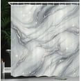 thumbnail image 3 of Ambesonne Grey Shower Curtain, Modern Marble Print Star Lines, 69"Wx84"L, Pale Purpleblue Pearl, 3 of 4