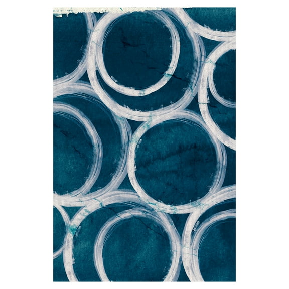 Masterpiece Art Gallery Infinity in Indigo Abstract Rings by Belle Maison Canvas Art Print 24" x 36"
