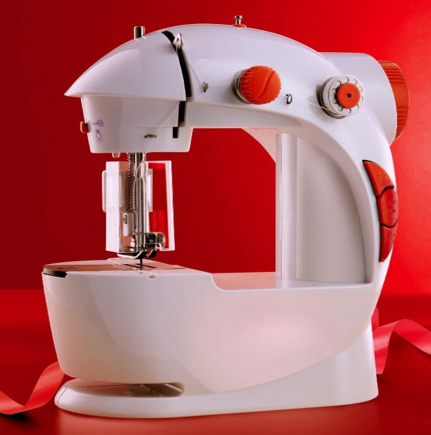 Virtu 122 PC Mini Portable Sewing Machine for Beginner, Kids Sewing Machine and Adults, Scarlet Red