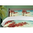 thumbnail image 4 of Ambesonne Tree Duvet Cover Sets, Watercolor Art Bench, 2-King, Orange Blue, 4 of 6