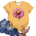 thumbnail image 4 of Tnhcen Women's Summer Slim Fit Casual Fashion Print Crew Neck Short Sleeve T - Shirt 95% Polyester 5% Spandex Plus Size S - 2XL Watercolor Floral Graphic Tee, 4 of 5
