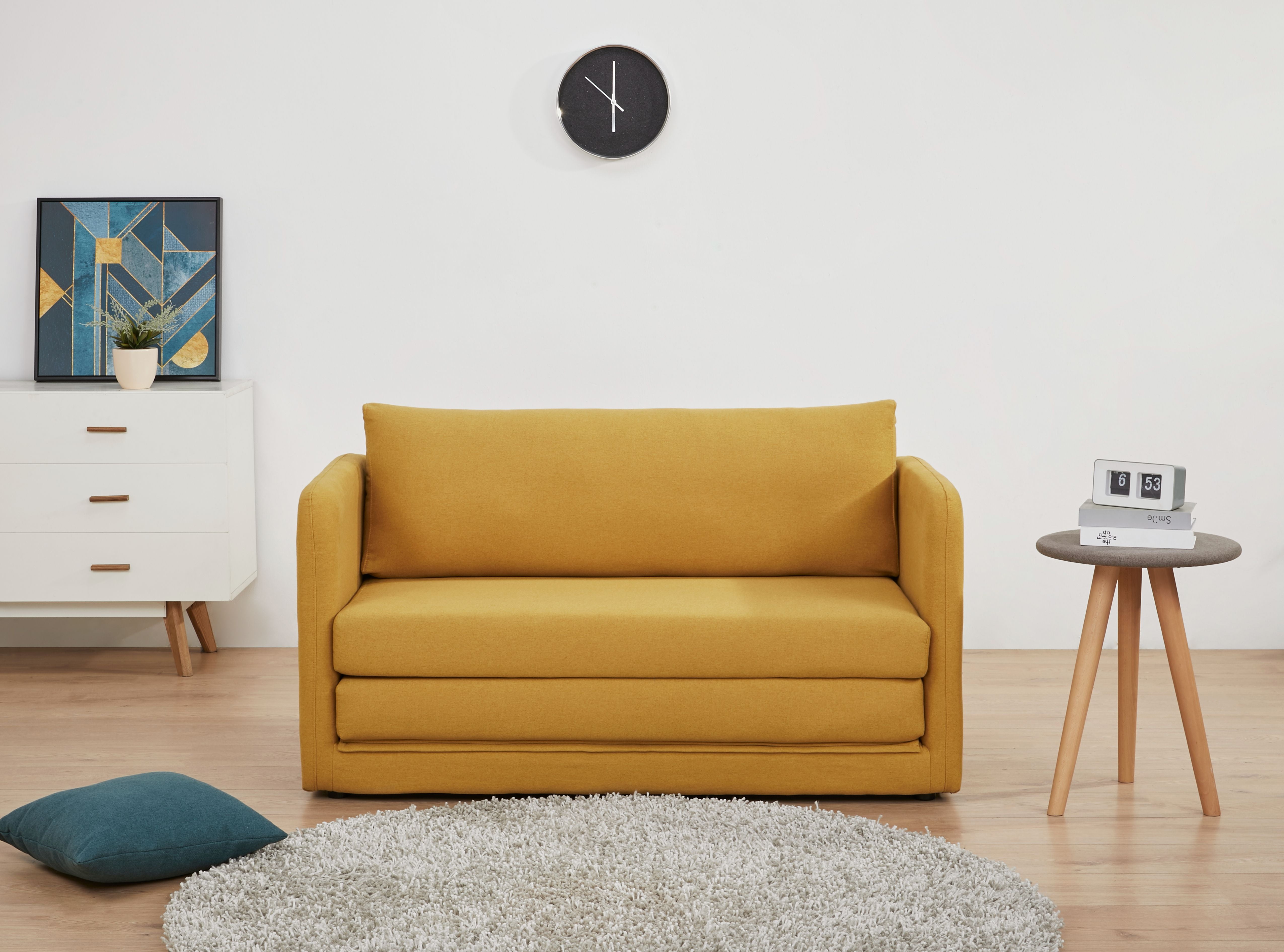 A&D Home Newberry Sofa Bed, Yellow