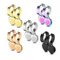 thumbnail image 6 of Pair of Hinged Hoop Earring with Heart Dangle Stainless Steel 20 gauge, 6 of 6