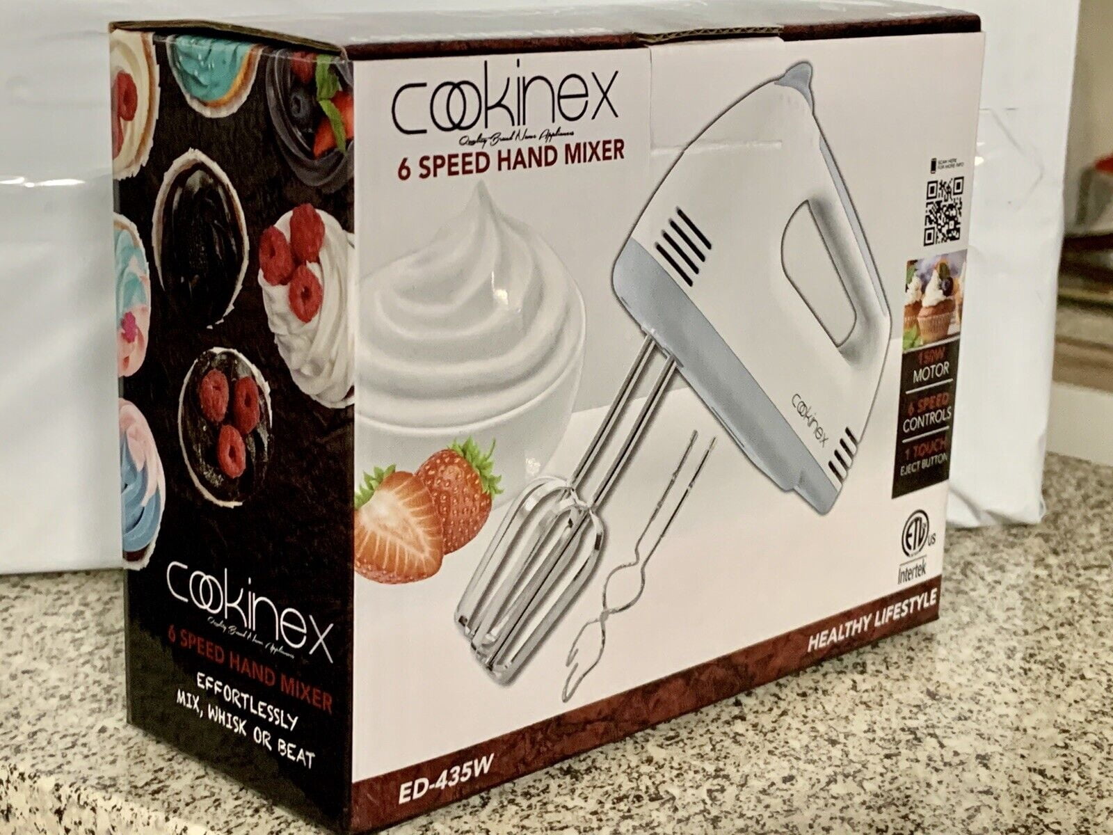 1 Pc Hand mixer Cookinex 6 Speed Healthy Lifestyle with 2 Whisks 150watt