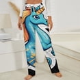 thumbnail image 3 of Ocean Unicorn Wave Art Winter Female Pants Flannel High Waist Women Pants Lady Warm Straight Leg Plush Trousers, 3 of 7