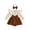 Brown-qjf, variant on Mnyotv Baby Girls Clothes Cute Bow Rompers with Headbands Long Sleeve Jumpsuits Fall Winter Outfits for Infants Size 0-3 Months
