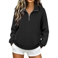 thumbnail image 3 of BovemsiOversized Sweatshirt for Women Right Shoulder Loose Zipper Pullover Design Trending Womens Clothes M Black, 3 of 4