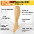 thumbnail image 3 of 3 Pairs Open Toe Zipper Medical Sport Compression Socks - 15-20mmhg Graduated Knee-High Support for Men & Women, Ideal for Soccer, Running, and Nurses, 3 of 7