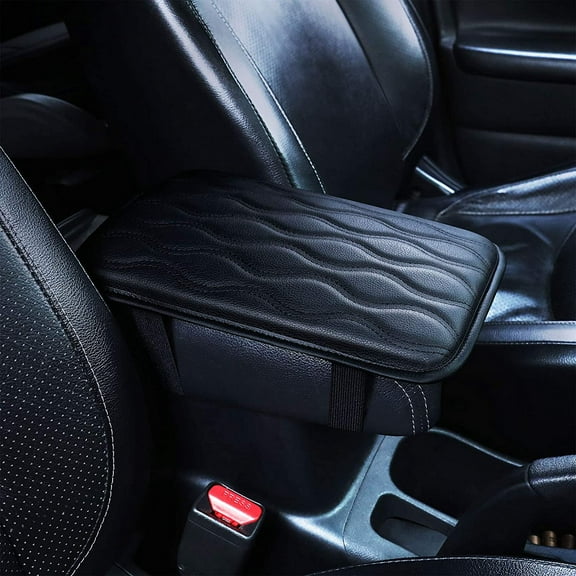 LNGOOR Auto Center Console Cover Pad for Most Vehicle/SUV/Truck/Car, Waterproof Car Armrest Seat Box Cover Protector, Universal Fit (A-Black)